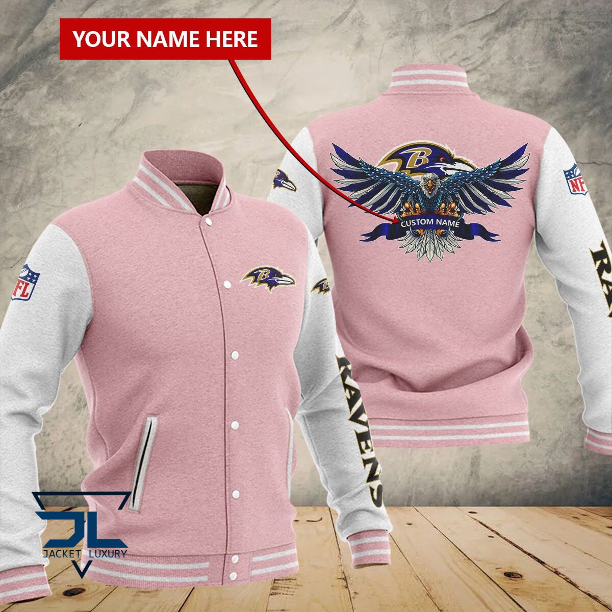 Baltimore Ravens NFL Style Baseball Jacket For Fan