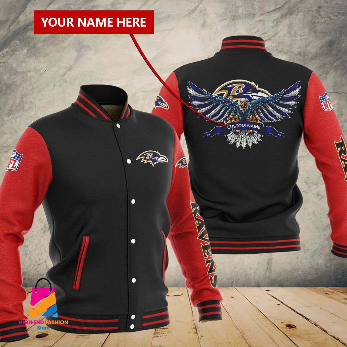Baltimore Ravens NFL Style Baseball Jacket For Fan