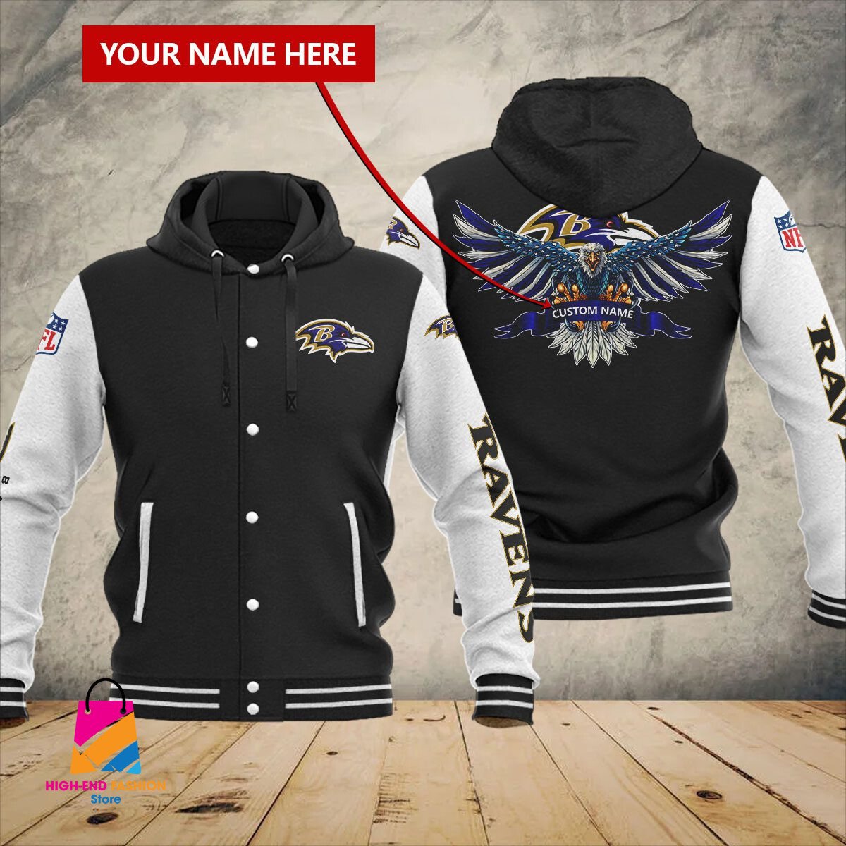 Baltimore Ravens NFL Style Baseball Jacket For Fan