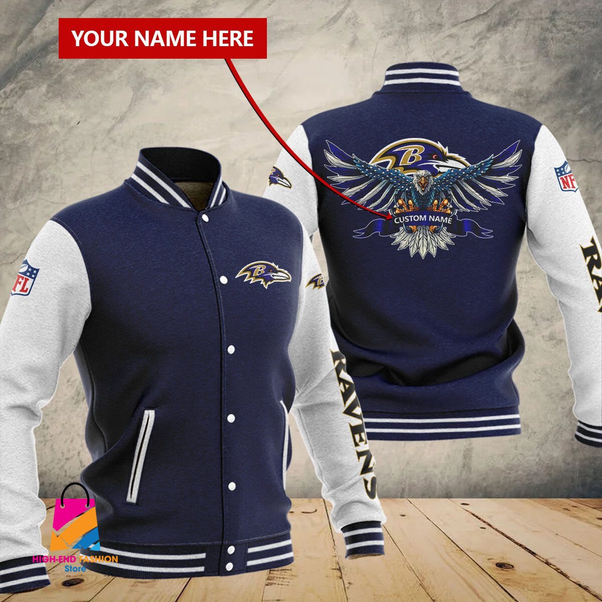 Baltimore Ravens NFL Style Baseball Jacket For Fan