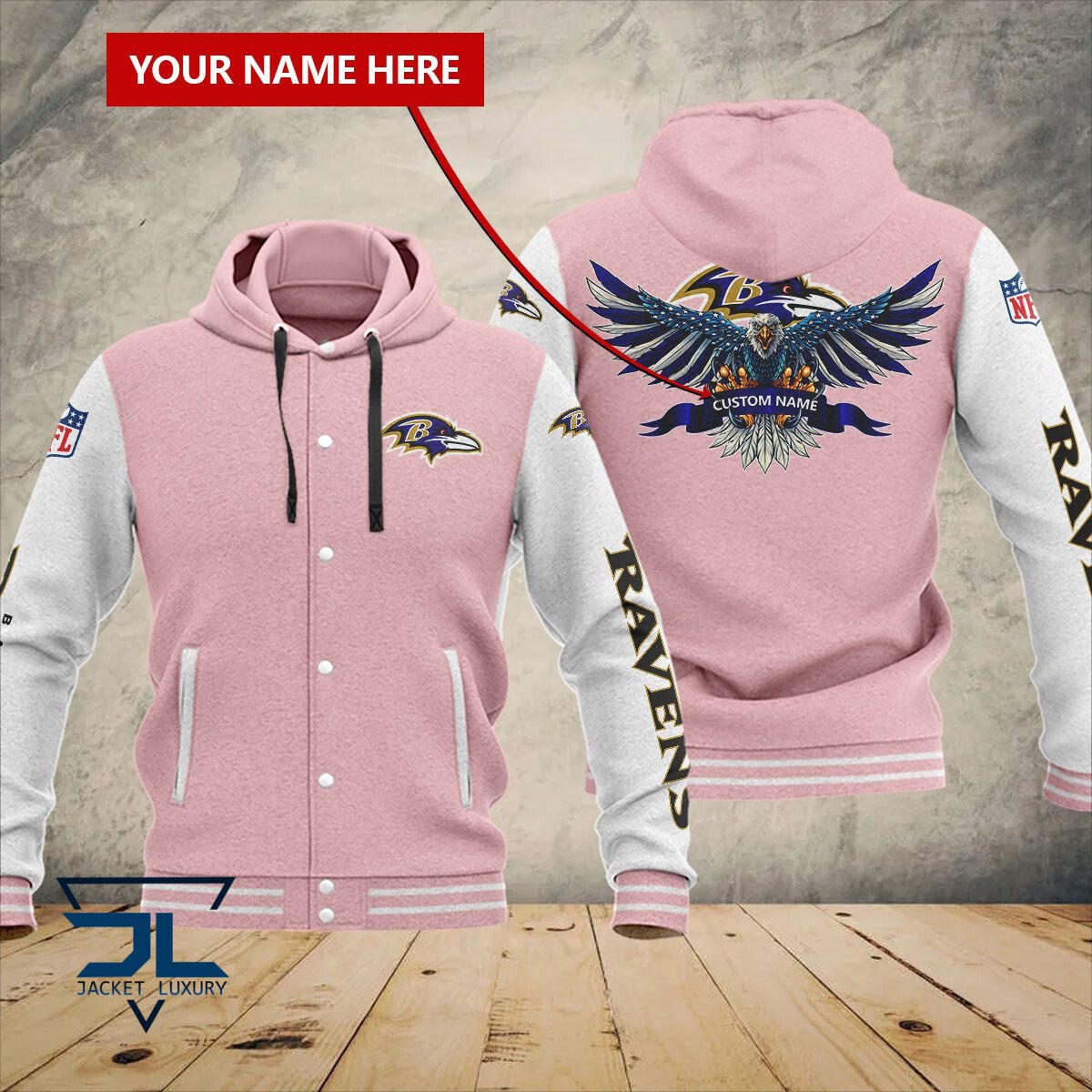 Baltimore Ravens NFL Style Baseball Jacket For Fan