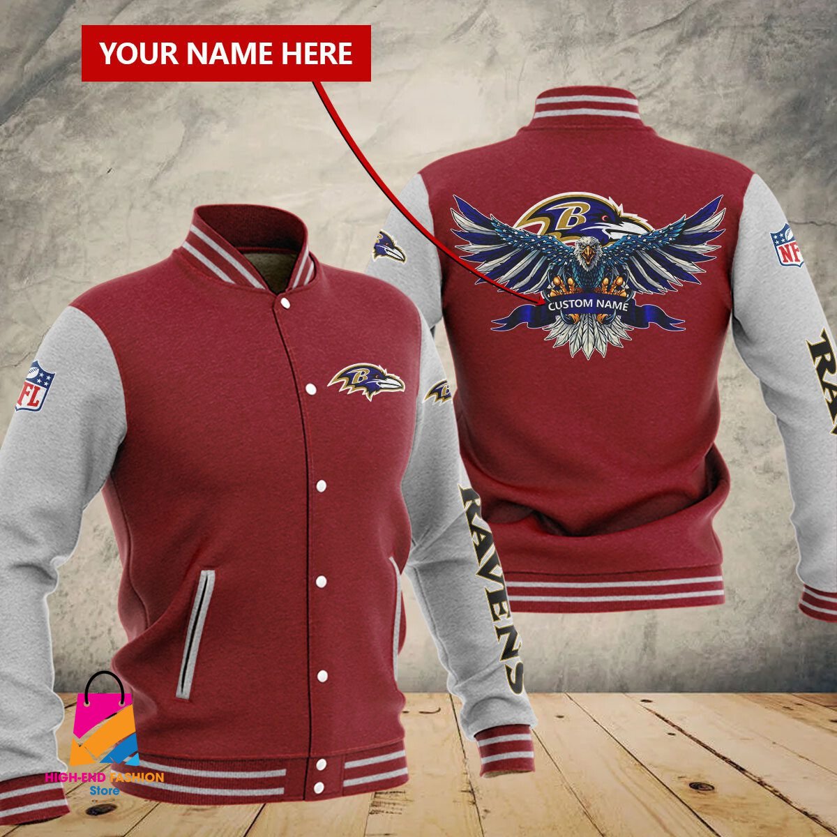 Baltimore Ravens NFL Style Baseball Jacket For Fan