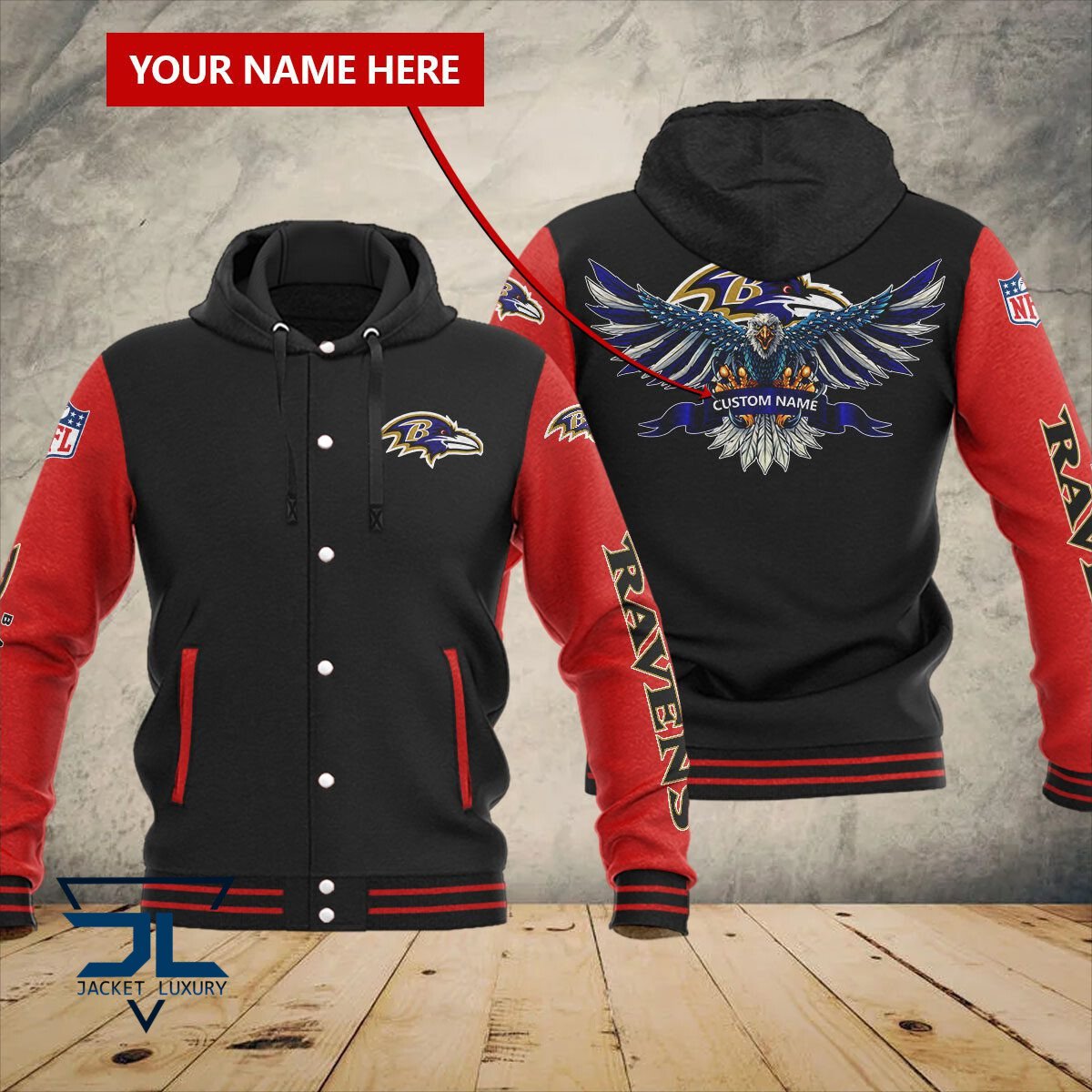 Baltimore Ravens NFL Style Baseball Jacket For Fan