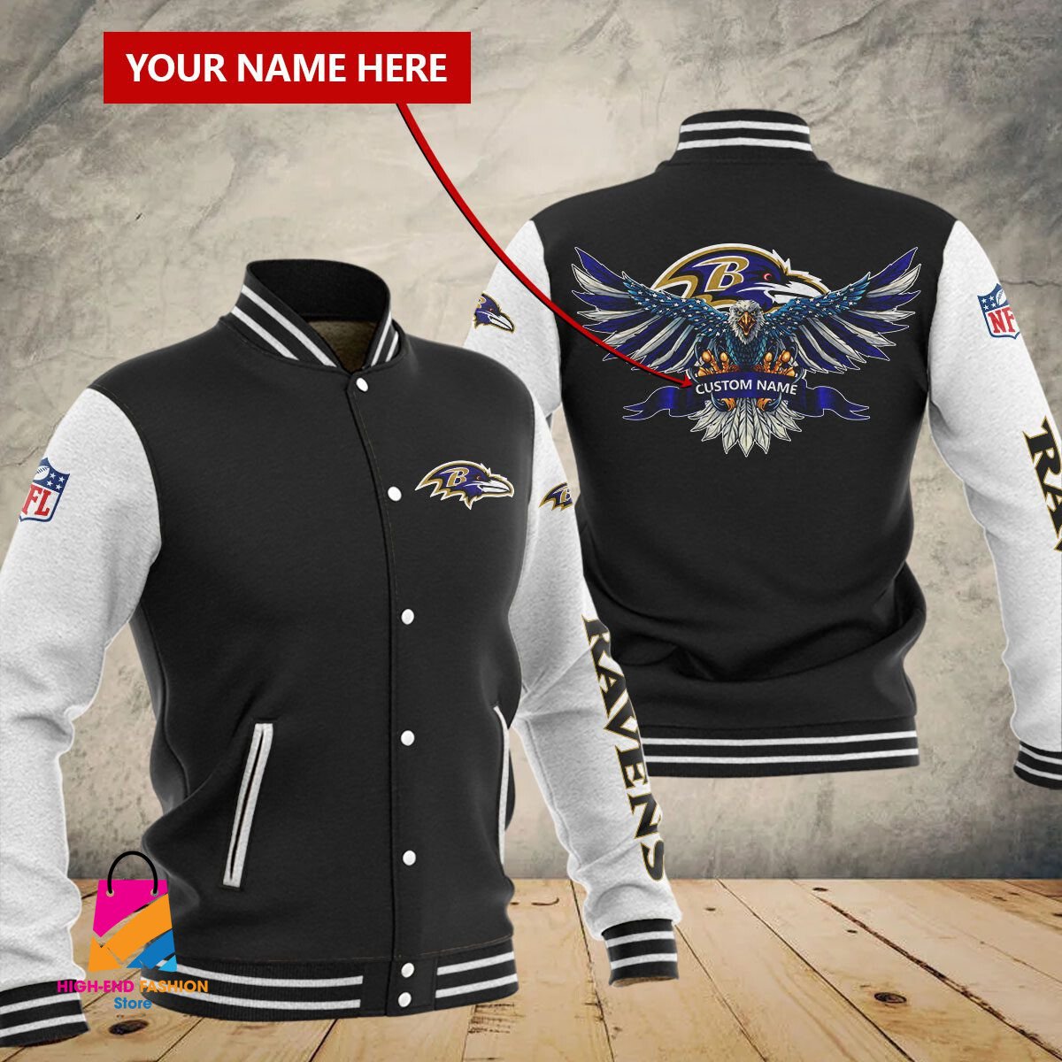 Baltimore Ravens NFL Style Baseball Jacket For Fan
