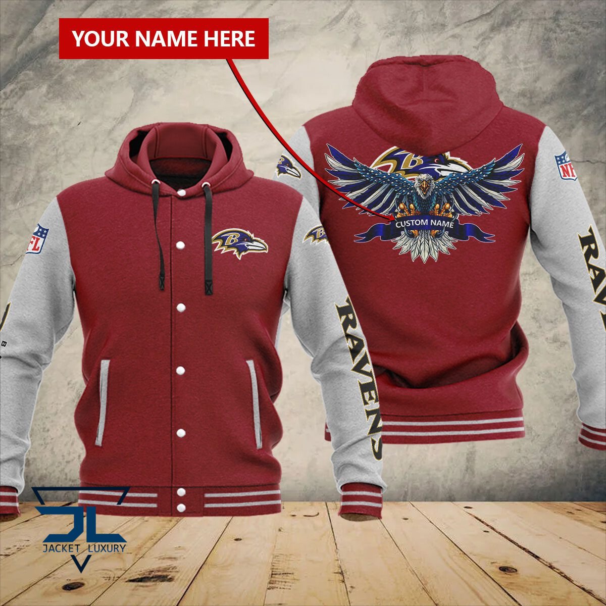 Baltimore Ravens NFL Style Baseball Jacket For Fan