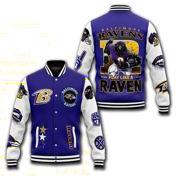 Baltimore Ravens NFL Style Baseball Jacket For Fans