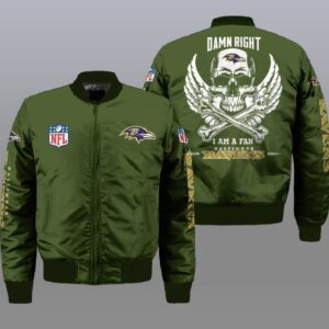 Baltimore Ravens NFL Style Bomber Jacket For Fans