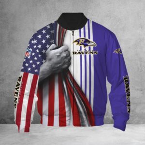 Baltimore Ravens NFL Style Bomber Jacket For Fans