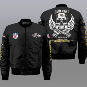 Baltimore Ravens NFL Style Bomber Jacket For Fans