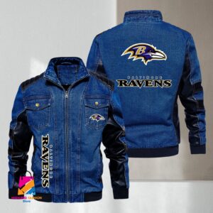 Baltimore Ravens NFL Style Denim Jacket For Fans