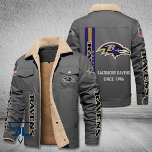 Baltimore Ravens NFL Style Fleece Thermal Cotton Jacket For Fans