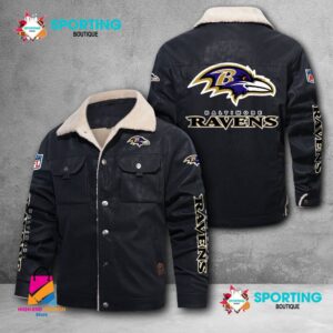 Baltimore Ravens NFL Style Fleece Thermal Cotton Jacket For Fans