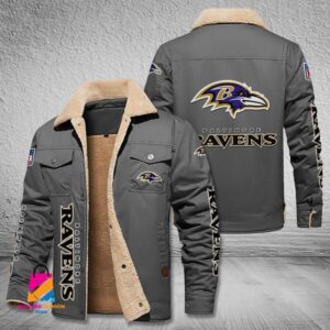 Baltimore Ravens NFL Style Fleece Thermal Cotton Jacket For Fans