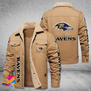 Baltimore Ravens NFL Style Fleece Thermal Cotton Jacket For Fans