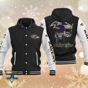 Baltimore Ravens NFL Style Hooded Baseball Jacket For Fan