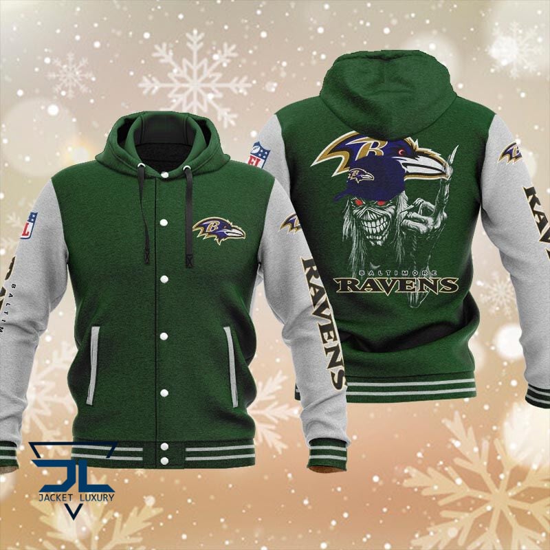 Baltimore Ravens NFL Style Hooded Baseball Jacket For Fan