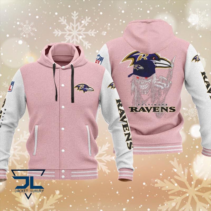Baltimore Ravens NFL Style Hooded Baseball Jacket For Fan