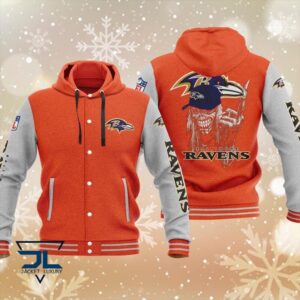 Baltimore Ravens NFL Style Hooded Baseball Jacket For Fan