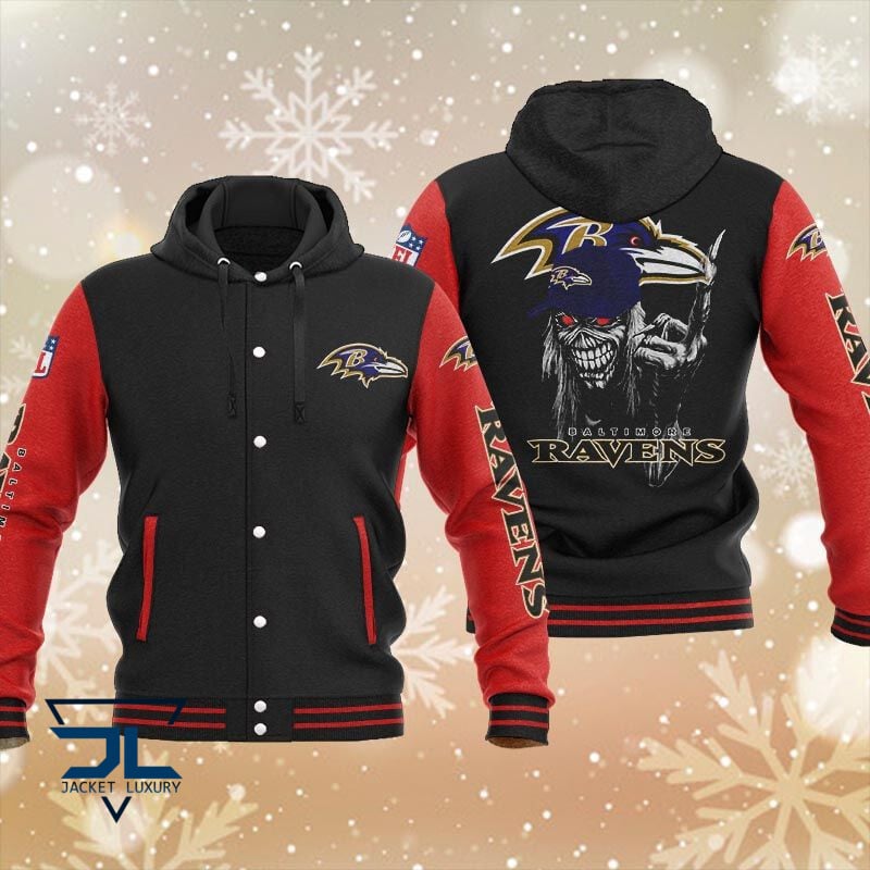 Baltimore Ravens NFL Style Hooded Baseball Jacket For Fan