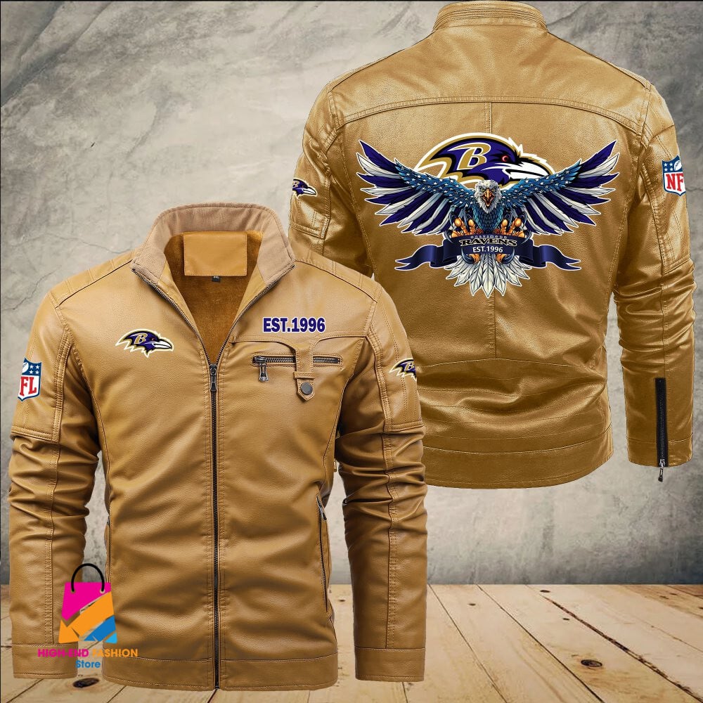 Baltimore Ravens NFL Style Leather Jacket For Fans