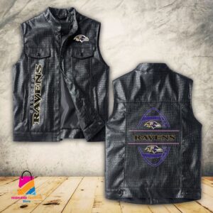 Baltimore Ravens NFL Style Sleeveless Leather Jacket For Fans