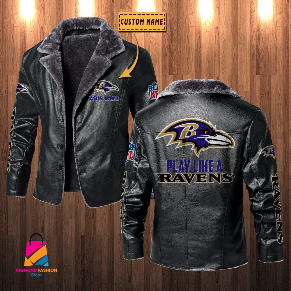 Baltimore Ravens NFL Style Leather Jacket For Fans