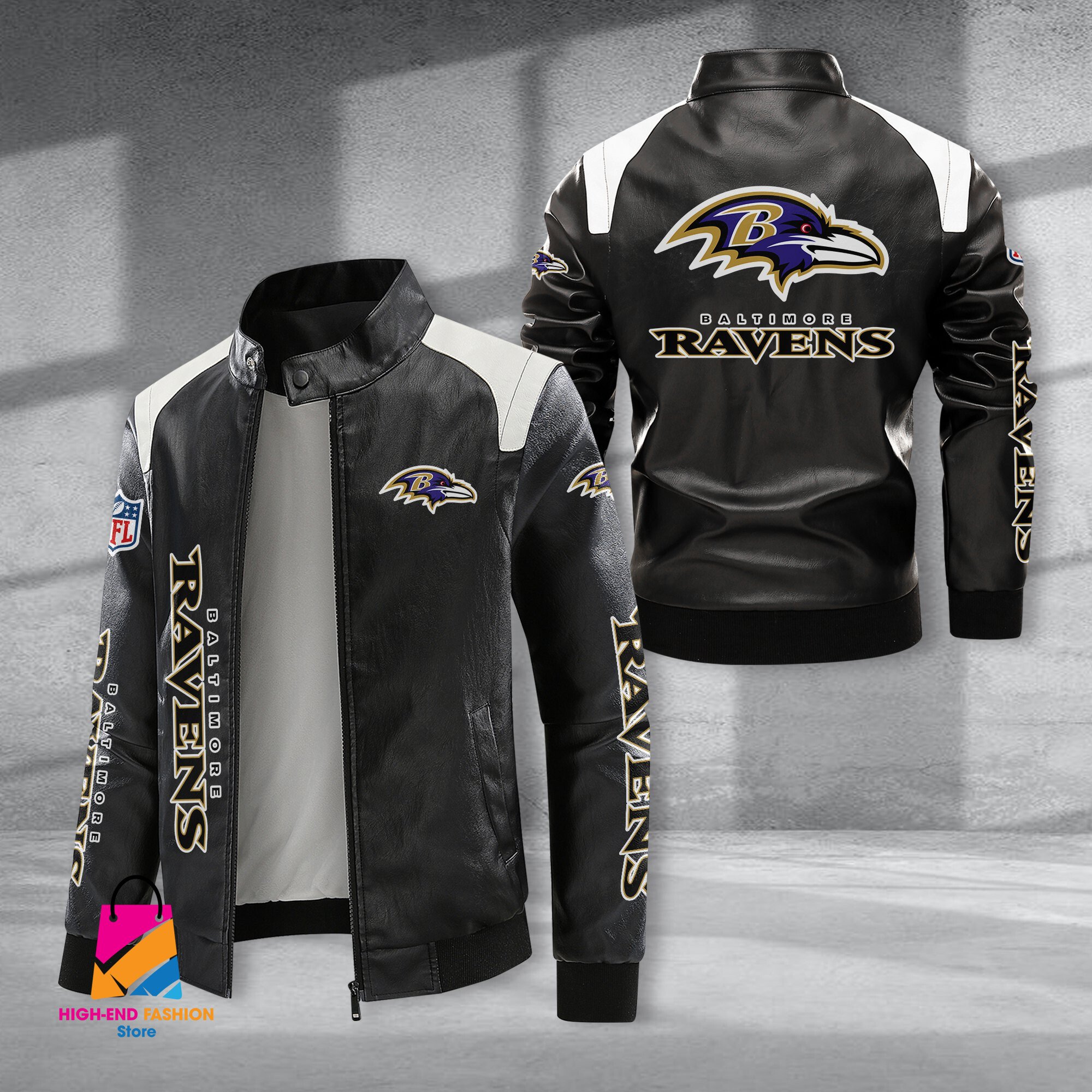 Baltimore Ravens NFL Style Leather Jacket For Fans