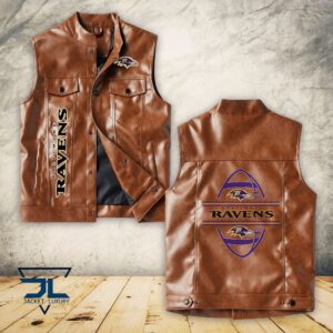 Baltimore Ravens NFL Style Sleeveless Leather Jacket For Fans