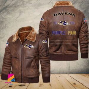 Baltimore Ravens NFL Style Leather Jacket For Fans
