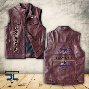 Baltimore Ravens NFL Style Sleeveless Leather Jacket For Fans