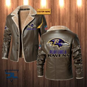 Baltimore Ravens NFL Style Leather Jacket For Fans