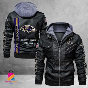 Baltimore Ravens NFL Style Leather Jacket For Fans