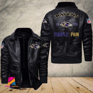 Baltimore Ravens NFL Style Leather Jacket For Fans