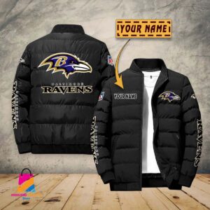 Baltimore Ravens NFL Style Puffer Jacket For Fans