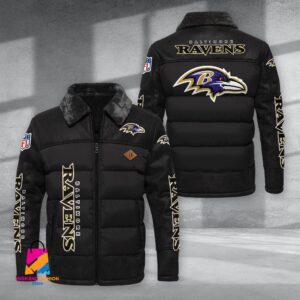 Baltimore Ravens NFL Style Puffer Jacket For Fans