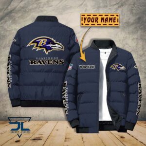 Baltimore Ravens NFL Style Puffer Jacket For Fans
