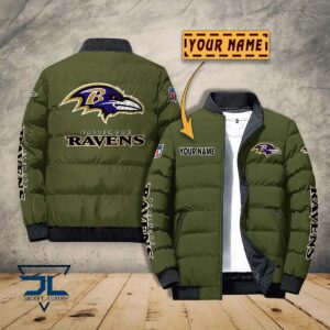 Baltimore Ravens NFL Style Puffer Jacket For Fans