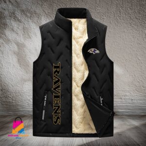 Baltimore Ravens NFL Style Sleeveless Puffer Jacket For Fans