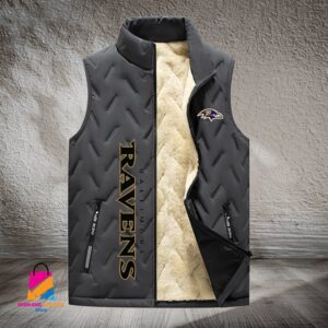 Baltimore Ravens NFL Style Sleeveless Puffer Jacket For Fans