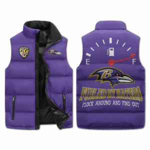 Baltimore Ravens NFL Style Sleeveless Puffer Jacket For Fans