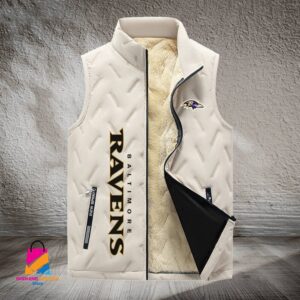 Baltimore Ravens NFL Style Sleeveless Puffer Jacket For Fans
