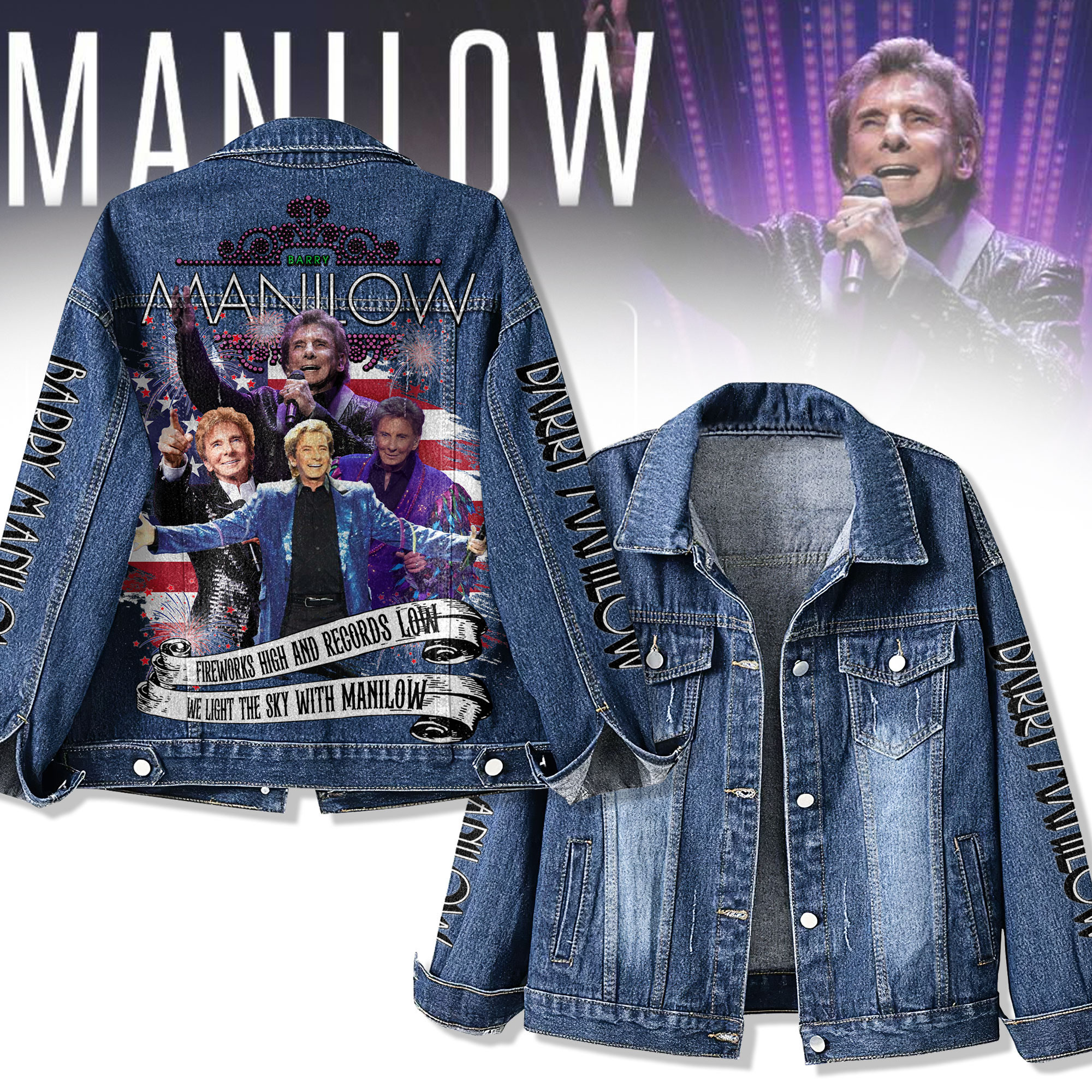 Barry Manilow Music Denim Jacket Gift For Fans
