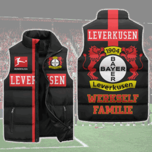 Bayer 04 Leverkusen Bundesliga Style Sleeveless Puffer Jacket For Fans