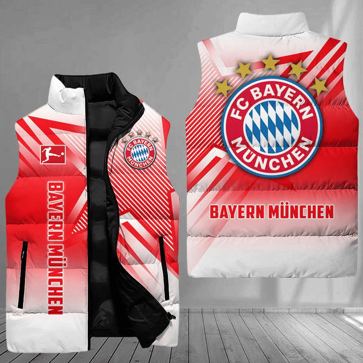 Bayern Munich FC Bundesliga Style Sleeveless Puffer Jacket For Fans