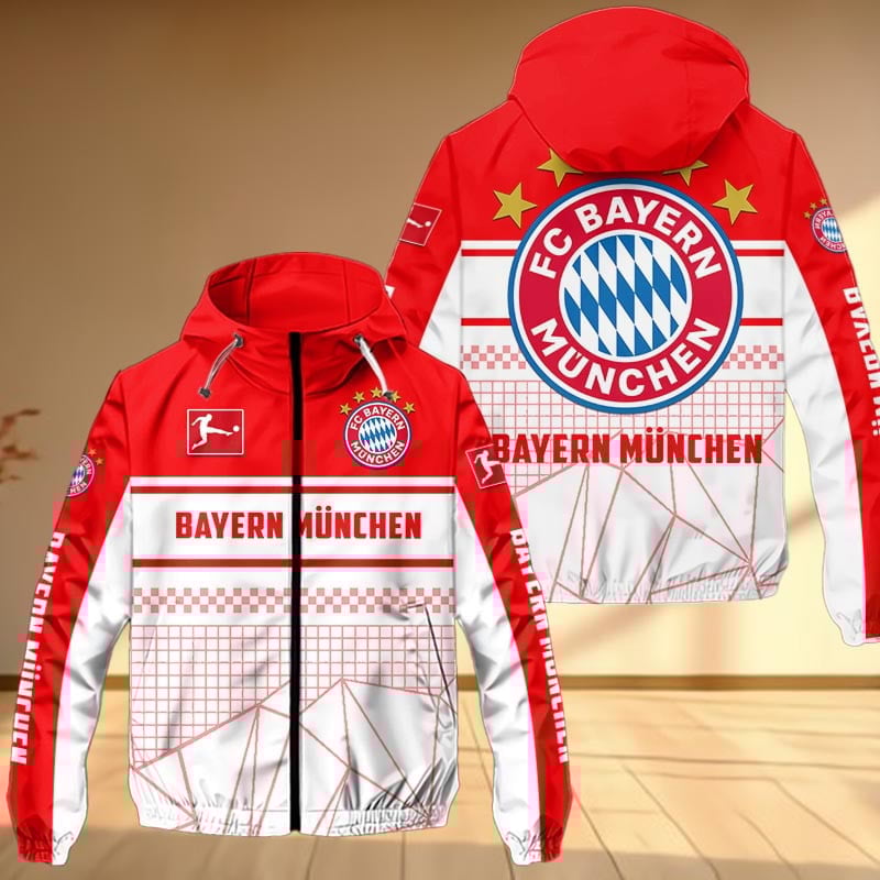 Bayern Munich FC Bundesliga Style Windbreaker Jacket For Fans