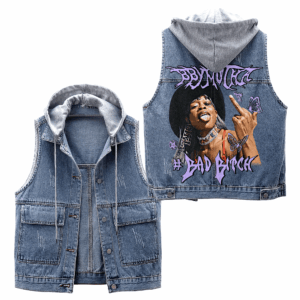 BbyMutha Music Style Hooded Sleeveless Denim Jacket For Fans