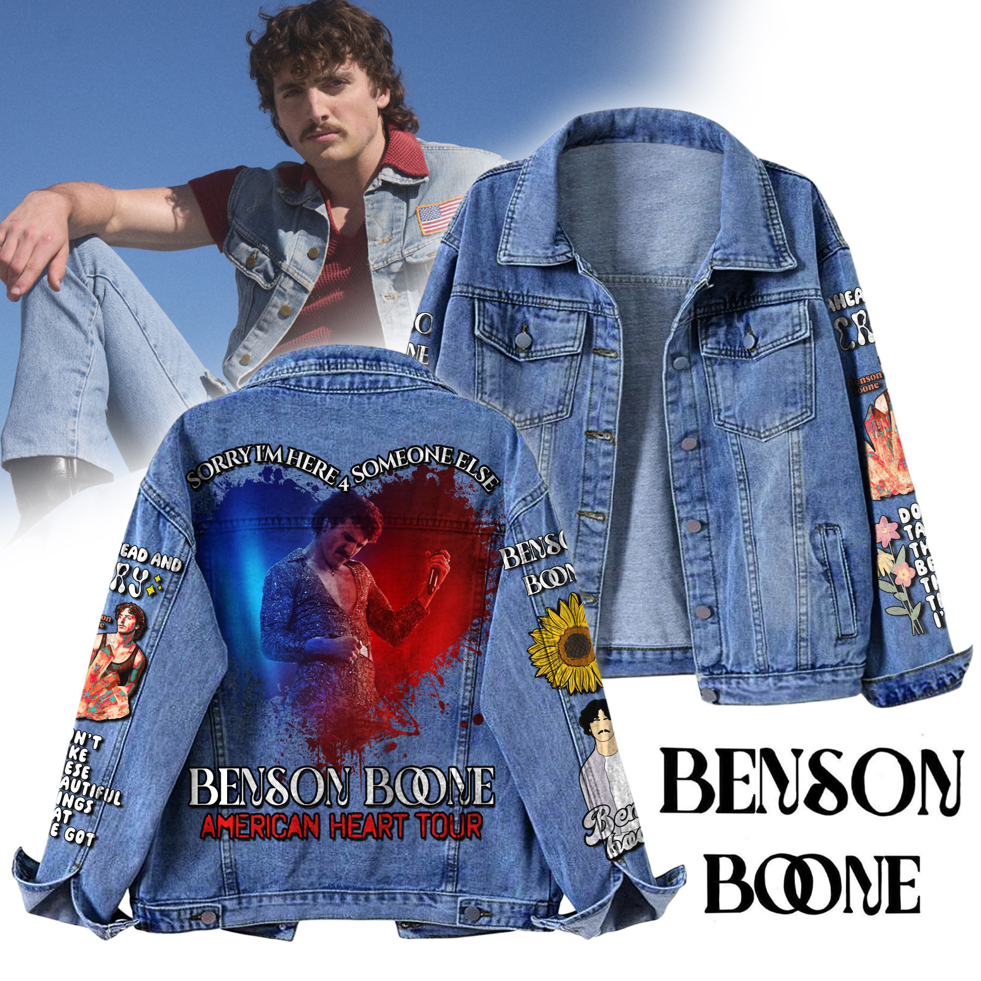 Benson Boone Music Denim Jacket Gift For Fans