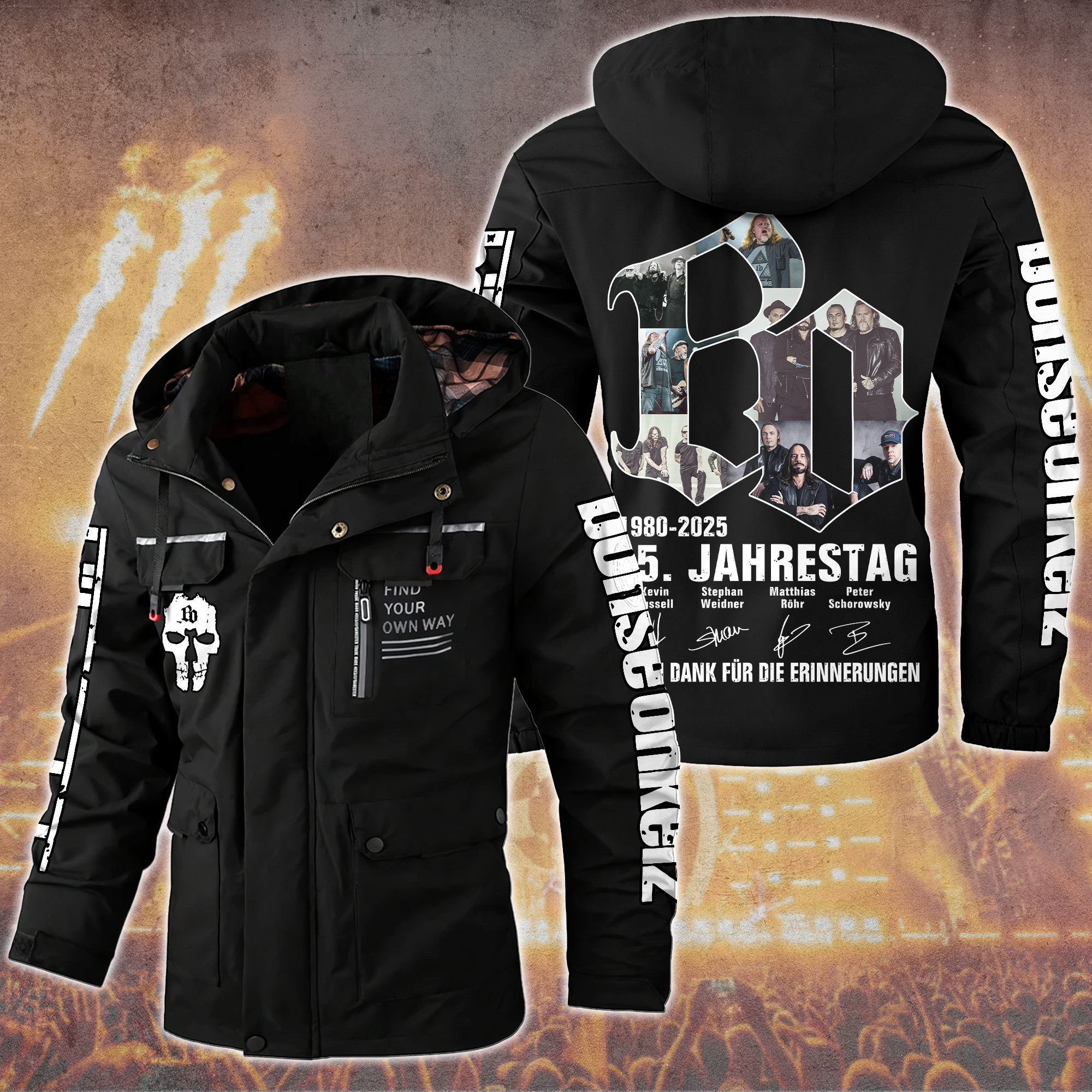 Böhse Onkelz Music Style Parka Jacket For Fans