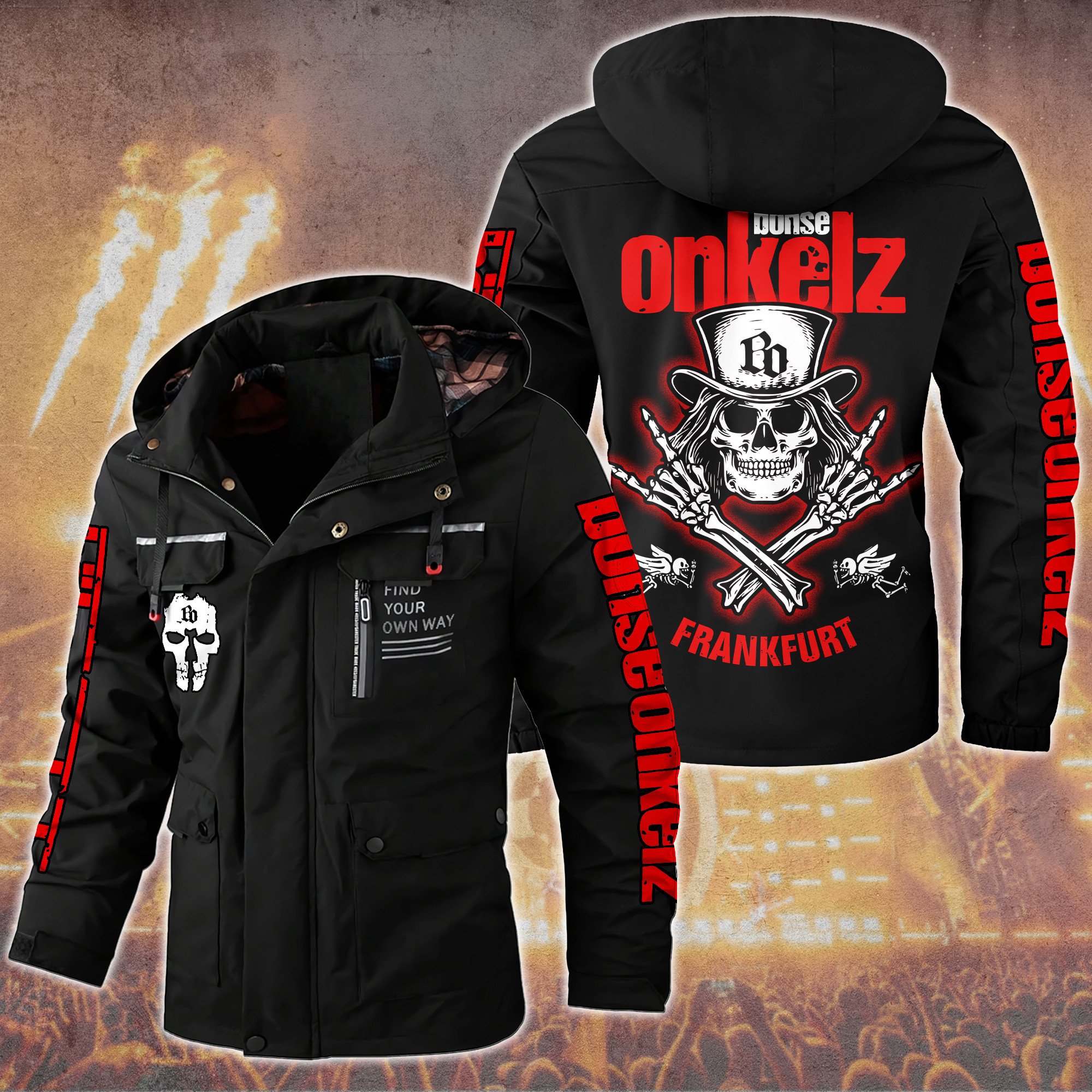 Böhse Onkelz Music Style Parka Jacket For Fans