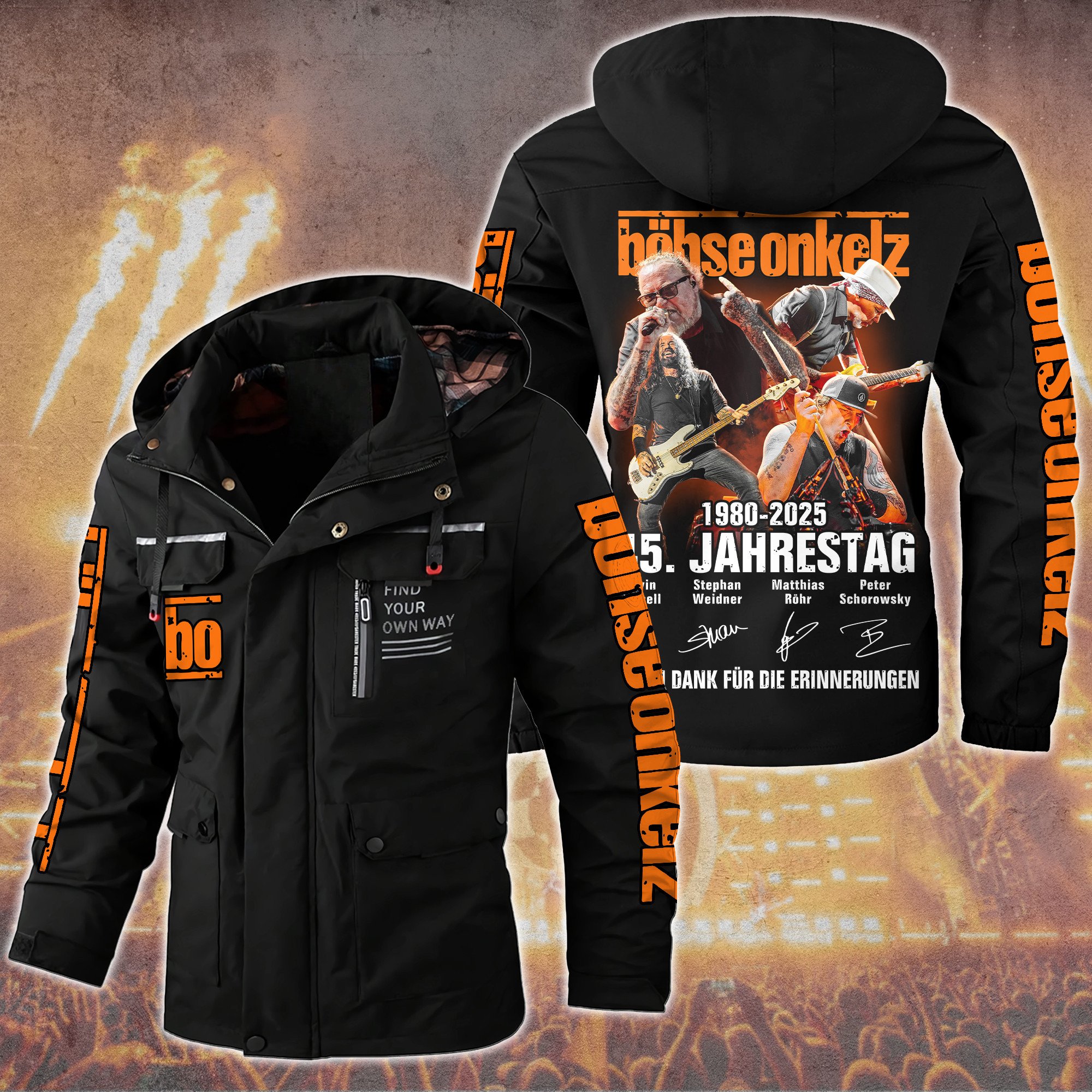 Böhse Onkelz Music Style Parka Jacket For Fans
